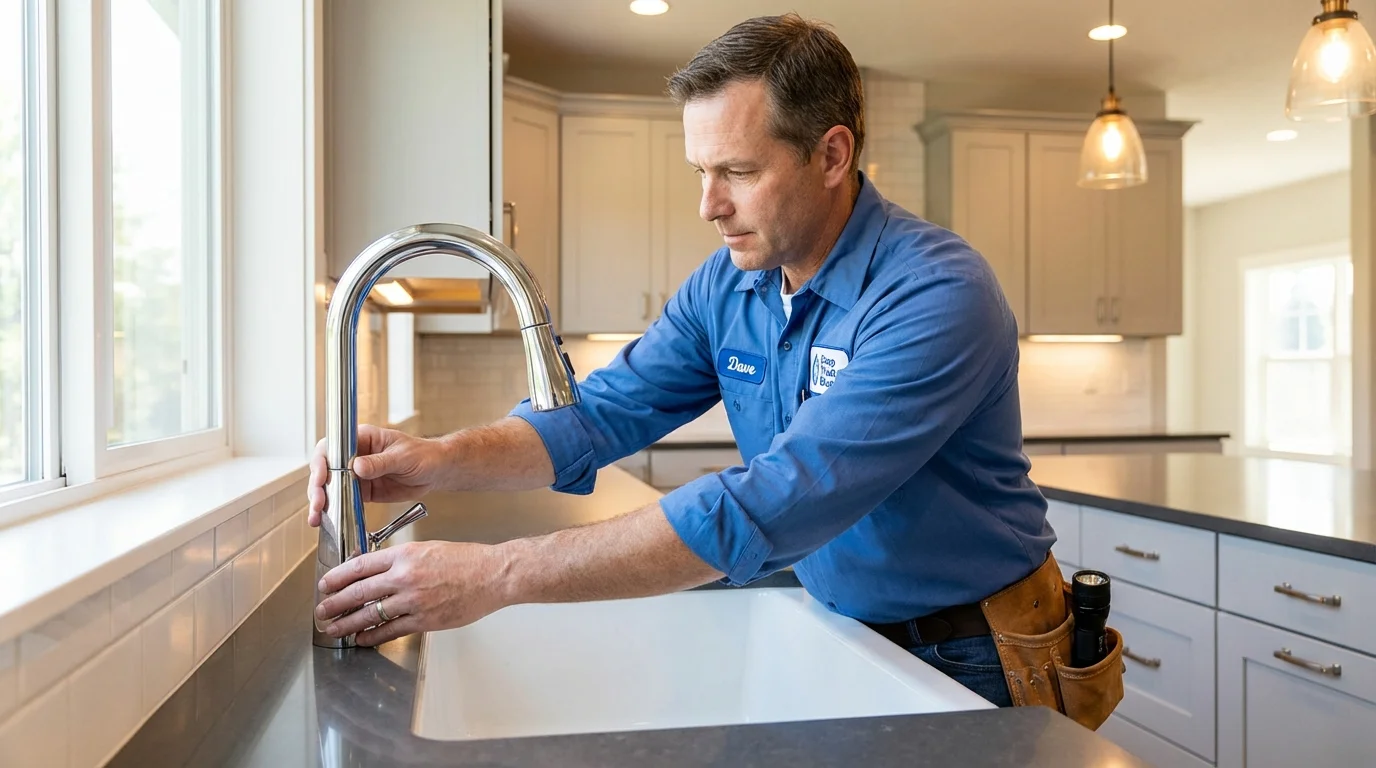 Kitchen faucet installation by Johns Plumbing LLC in Calvert